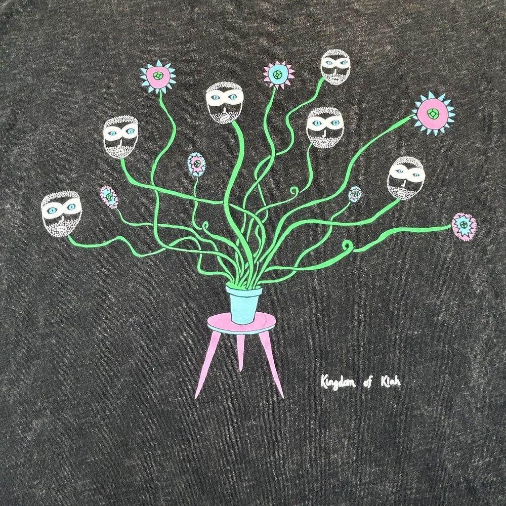 Kingdom of Klah Graphic Tee Sz S Hand Printed New Zealand Art Shirt Nina van der - Picture 2 of 11